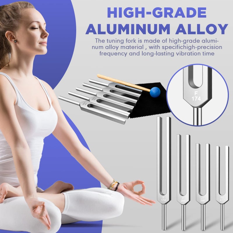 TENFLY Solfeggio Tuning Fork Set - 9 Tuning Forks Perfect for DNA Healing, Chakra, Sound Therapy, Keep Body, Mind and Spirit in Perfect Harmony.(174 Hz, 285 Hz, 396 Hz, 417 Hz, 528 Hz, 639 Hz etc) - Image 4