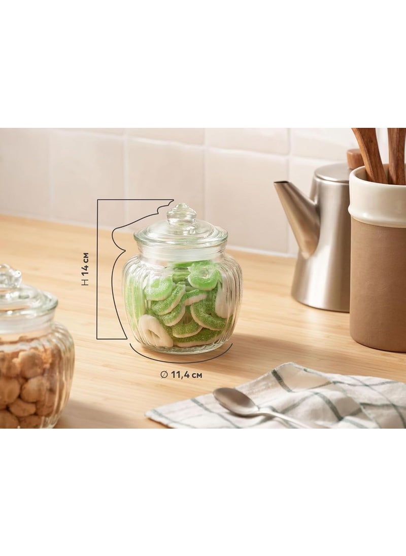 Incrizma Incrizma Glass Candy Jars 600ml - Airtight - 1 Vintage Glass Candy Storage Jars with Lid - for Candies & Cookies | Food Storage Glass Candy Cookie Jar with Airtight Lid (600 ml)  - Image 3