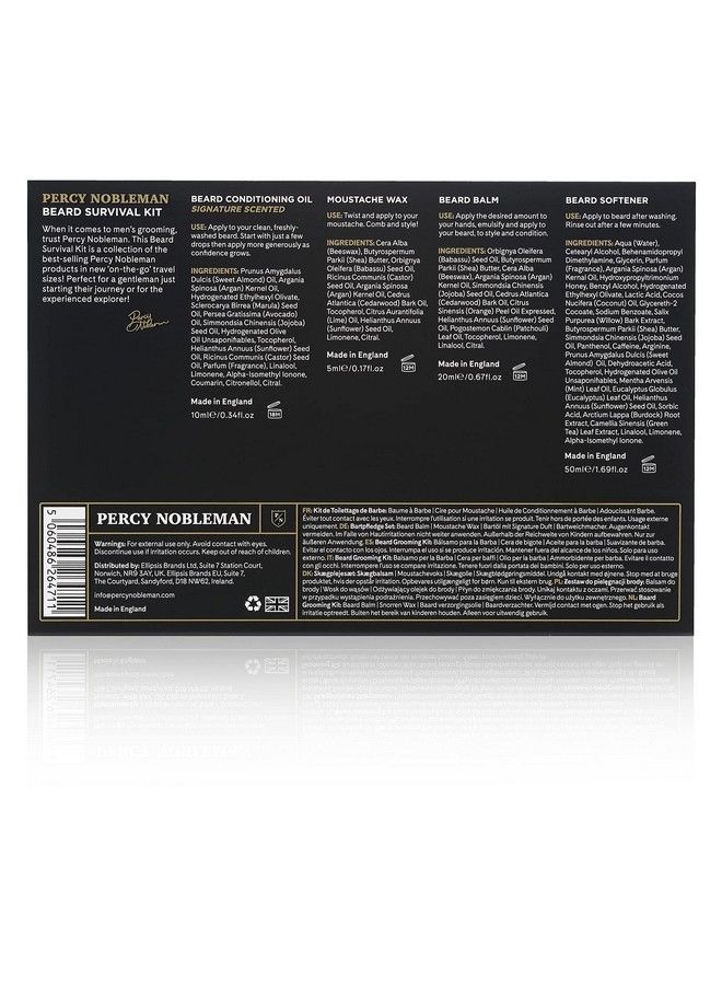 Percy Nobleman Beard Survival Kit A Beard Grooming Kit Containing A Scented Beard Oil Beard Balm Moustache Wax And A Beard Softener - Image 3