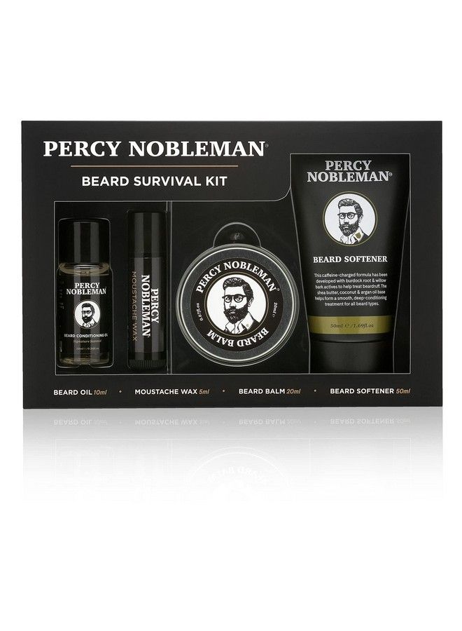 Percy Nobleman Beard Survival Kit A Beard Grooming Kit Containing A Scented Beard Oil Beard Balm Moustache Wax And A Beard Softener - Image 1