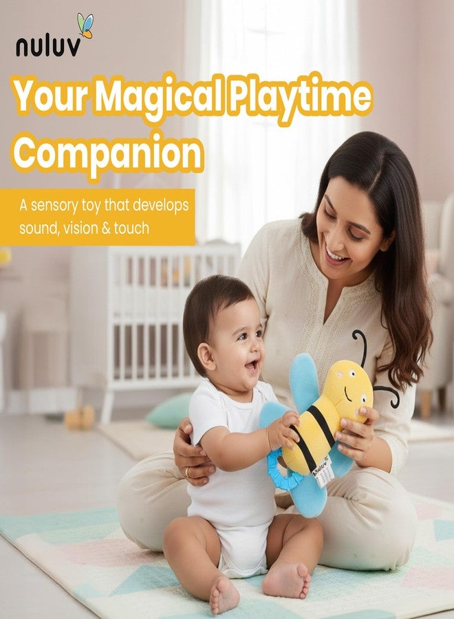 Nuluv Crinkly Bee Baby Toy, Soft Plush Crinkle Sound Toy for Kids, Bright Colors and Textures for Sensory Play, Lightweight Cuddly Bee for Babies Aged 3+ Months - Image 4