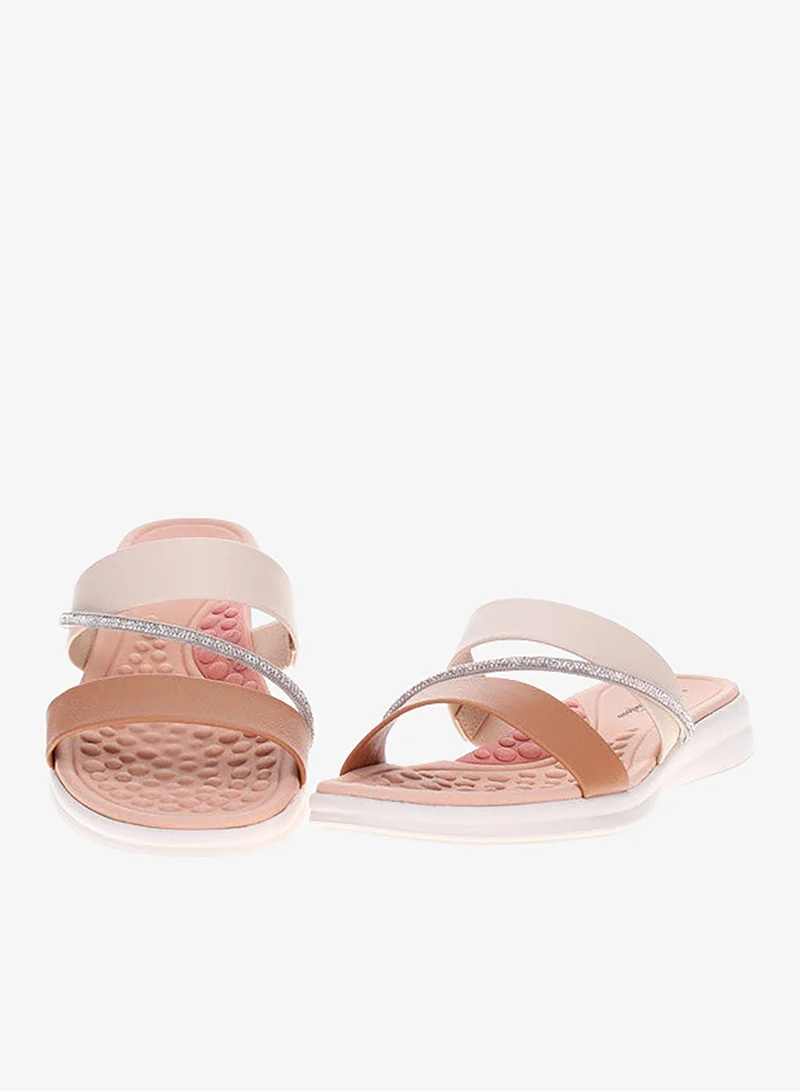 Modare Tan Flat Sandals for Women – Stylish Ladies Flat Sandals & Comfortable Flat Slippers for Women | Best Price UAE