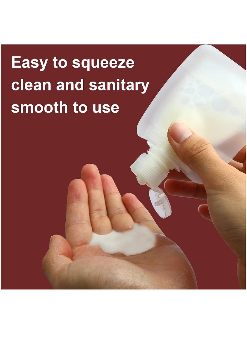 SYOSI Refillable Squeeze Bag, 12-Piece Travel Container Wash Bag, Stand-Up Bag Packaging Bag, Portable Travel Liquid Makeup Bag for Lotion/Shampoo/Cream/Hand Soap (30ml/50ml/100ml) - Image 3