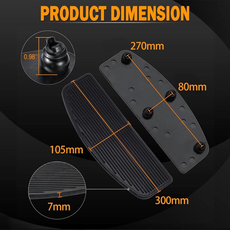 PBYMT Front Footboard Rubber Insert Rider Footboard Floorboard Foot Peg Footrest Pad Compatible for Harley Touring Softail Road King Electra Glide 1986-Later - Image 3