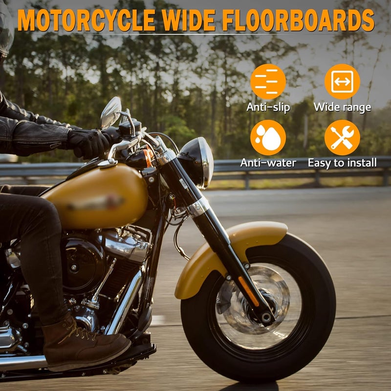 PBYMT Front Footboard Rubber Insert Rider Footboard Floorboard Foot Peg Footrest Pad Compatible for Harley Touring Softail Road King Electra Glide 1986-Later - Image 4