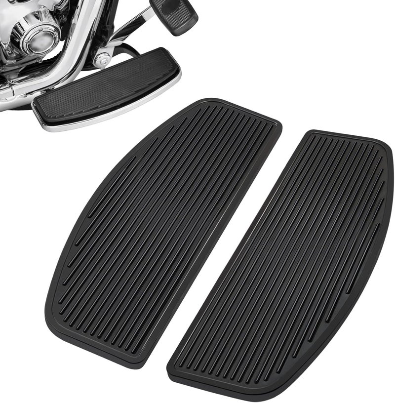 PBYMT Front Footboard Rubber Insert Rider Footboard Floorboard Foot Peg Footrest Pad Compatible for Harley Touring Softail Road King Electra Glide 1986-Later - Image 1