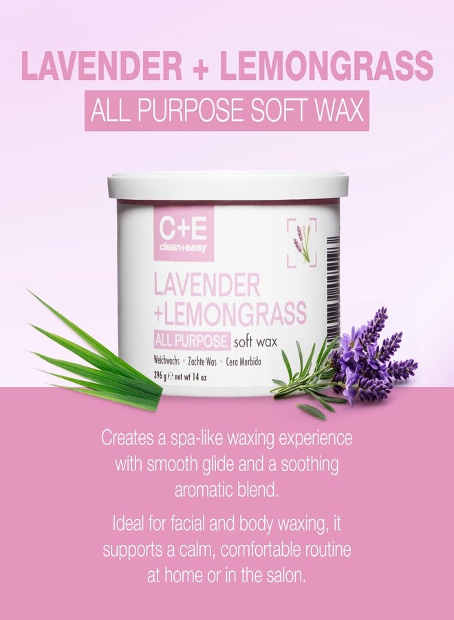 Clean + Easy Lavender + Lemongrass All Purpose Soft Wax – Calming Aromatherapy Hair Removal for Face & Body, At-Home Waxing, 14 oz - Image 3