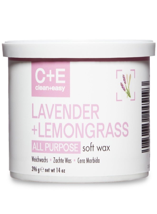 Clean + Easy Lavender + Lemongrass All Purpose Soft Wax – Calming Aromatherapy Hair Removal for Face & Body, At-Home Waxing, 14 oz - Image 1