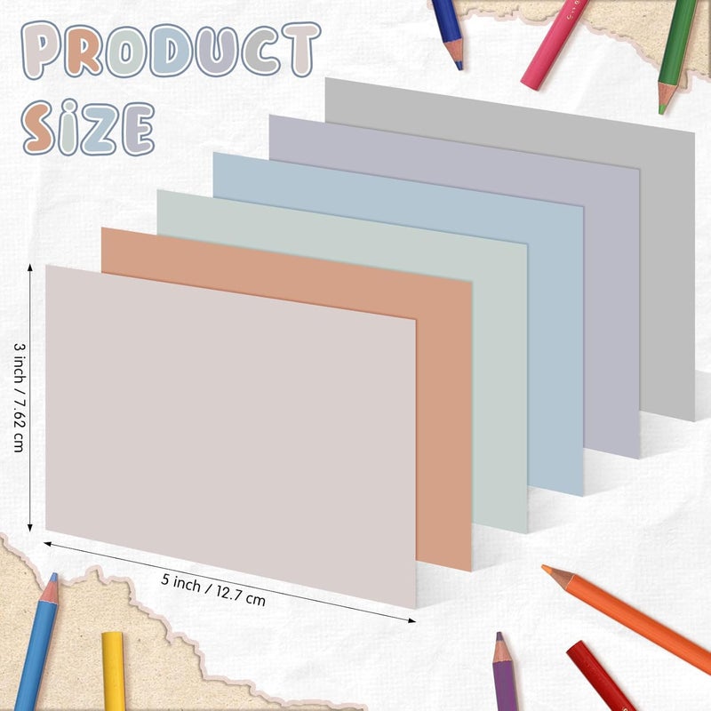 Fainne 300 Pcs Blank Index Cards 180 GSM Thick Card Stock Assorted Color Neon Blank Flash Cards Colorful Study Notecards for Organizing(3 x 5 Inch,Soft Color) - Image 2