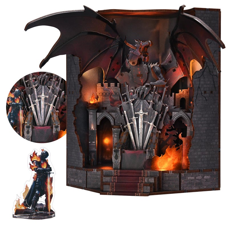 MiniCity Book Nook Kit DIY Miniature House for Adults and Teens Booknook Tiny House Bookshelf Decor Throne of Blade - Image 3