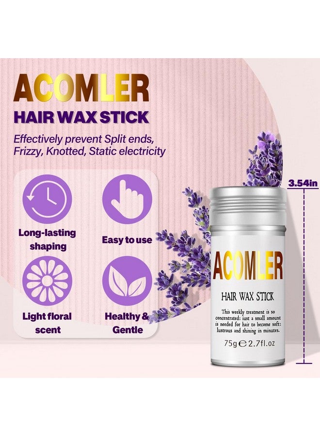 أكوملير عصا شمع الشعر من أكوملر، عامل تصفيف للشعر المتطاير، عصا تصفيف شعر غير دهنية، عبوة من قطعتين فضيتين - Image 2