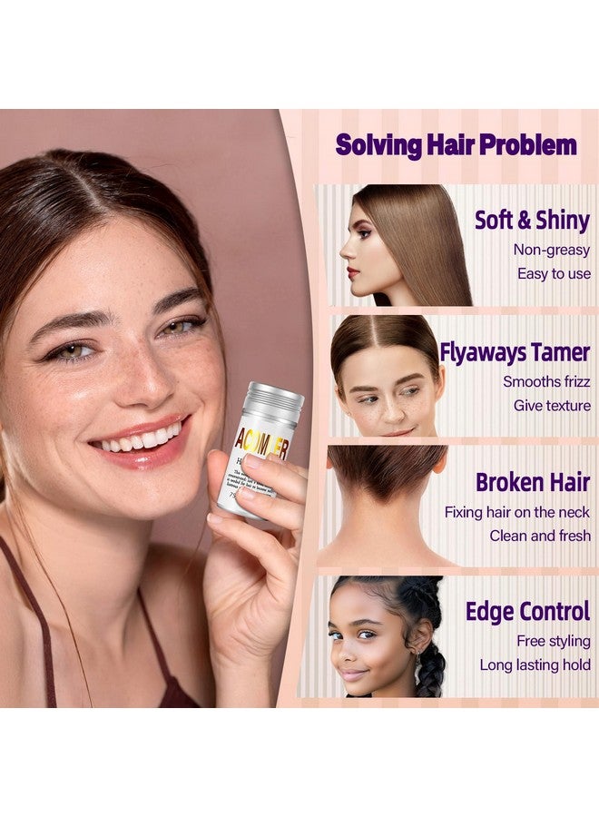 أكوملير عصا شمع الشعر من أكوملر، عامل تصفيف للشعر المتطاير، عصا تصفيف شعر غير دهنية، عبوة من قطعتين فضيتين - Image 4