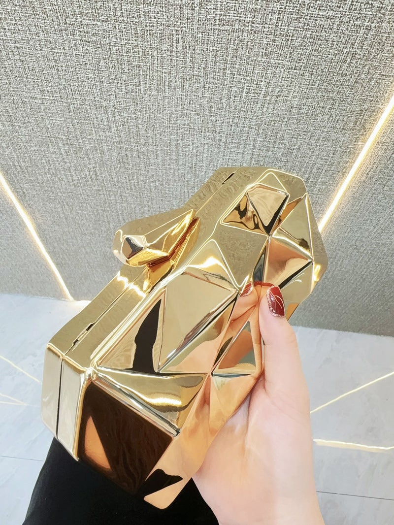 New Acrylic Shiny Box Mini Handbag Clutch Banquet Shoulder Crossbody Dinner Bag - Image 3