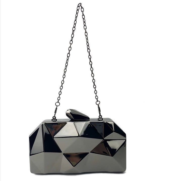 New Acrylic Shiny Box Mini Handbag Clutch Banquet Shoulder Crossbody Dinner Bag - Image 1