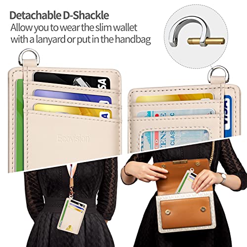 EcoVision Slim Minimalist Front Pocket Wallet, RFID Blocking Credit Card Holder Wallet with Detachable D-Shackle for Men Women - Image 3