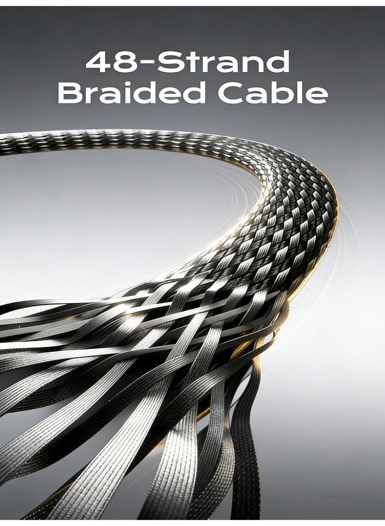 BASEMO 240W Super Fast Charging Cable with Built-in Phone Stand, compatible with USB-C port-equipped iPhones, Android phones, tablets and laptops for fast charging, eliminating the need to prepare separate cables for each device, and even enabling you to watch shows while charging your phone, Type-C to Type-C 1.5m Black. - Image 5