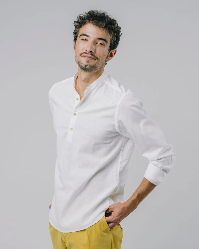 برافا فابريكس قميص كامبس باي أبيض قطن عضوي 100%