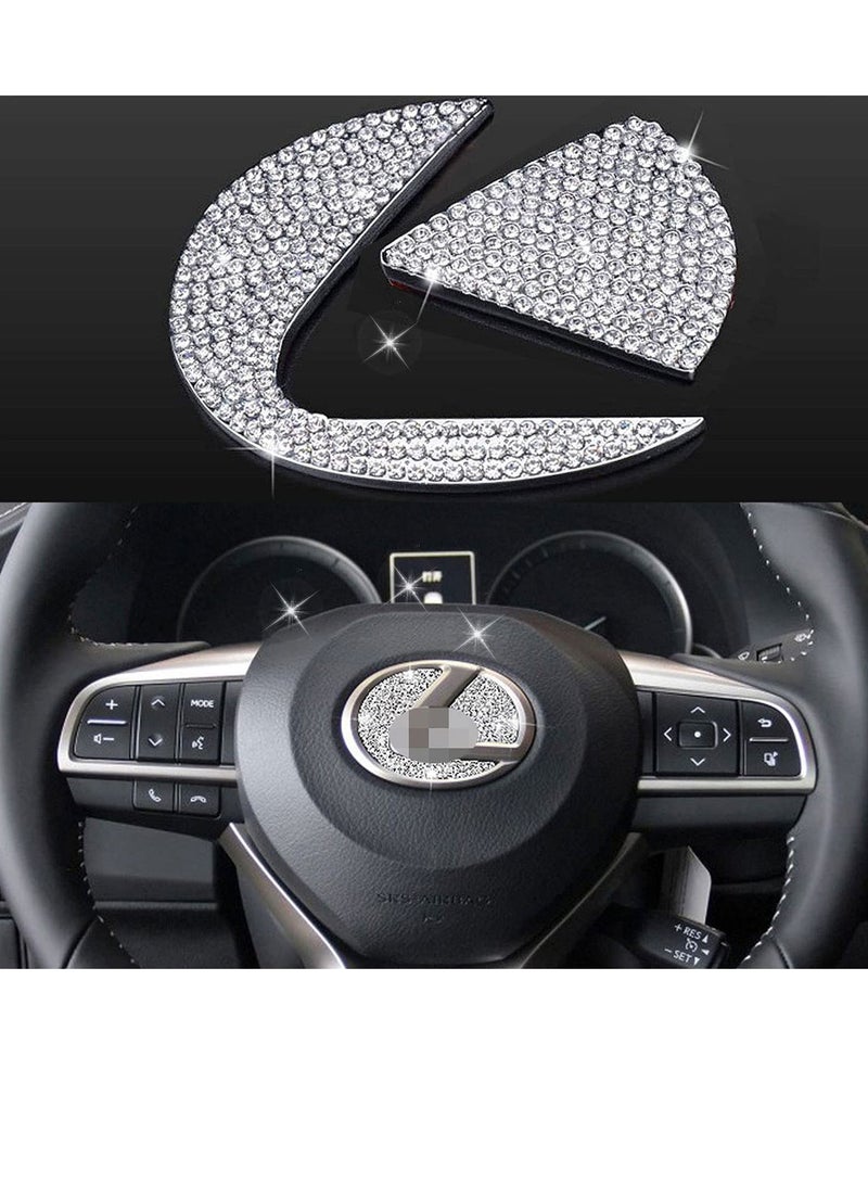 Y&D Bling Steering Wheel Logo Caps Compatible with for Lexus DIY Diamond Crystal Emblem Accessories Interior Decorations Women Lexus Before 2014（Small） - Image 1