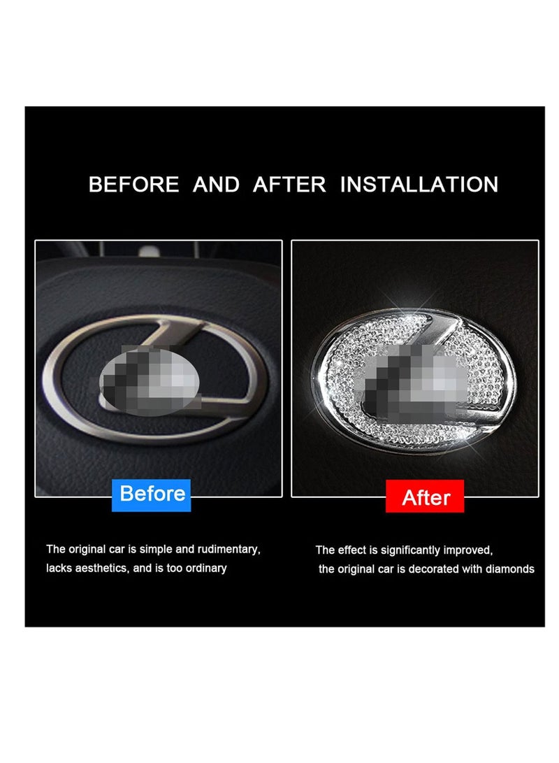 Y&D Bling Steering Wheel Logo Caps Compatible with for Lexus DIY Diamond Crystal Emblem Accessories Interior Decorations Women Lexus Before 2014（Small） - Image 4