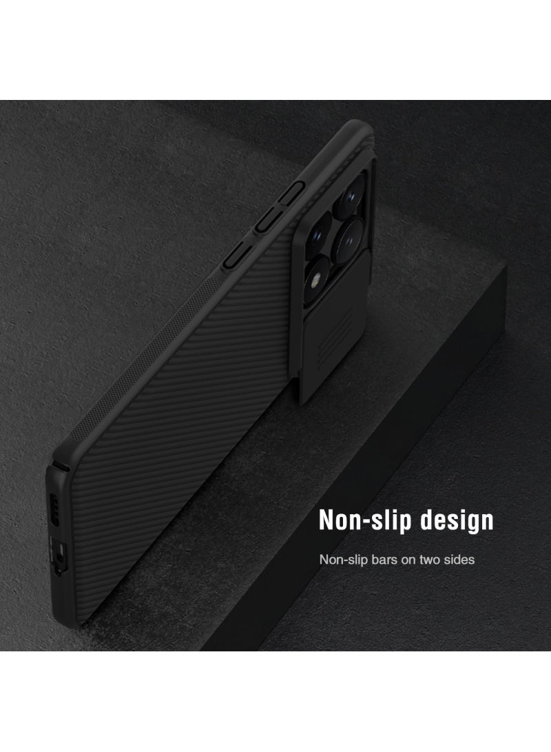 نيلكين جراب هاتف Xiaomi Poco X6 Pro مقاوم للصدمات، غطاء منزلق لحماية عدسة الكاميرا، غطاء خلفي للهاتف المحمول مضاد لبصمات الأصابع - Image 4