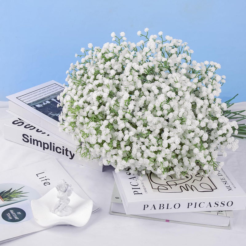 Roberly 30 Pcs Babys Breath Artificial Flowers, 22" Fake Gypsophila Flowers with Long Stems Real Touch Faux Greenery Plants DIY Flores Bouquet for Vase Wedding Floral Party Outdoor Garden Home Decor - Image 3