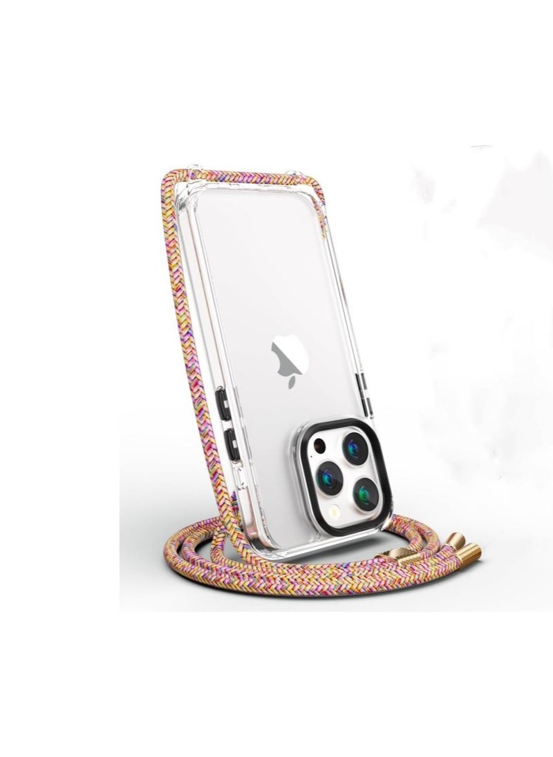 Generic - 1pcs Crossbody Case for iPhone 15 Pro Max, Crossbody Cover with Neck Cord Strap,Transparent Clear Lanyard Case - Image 1