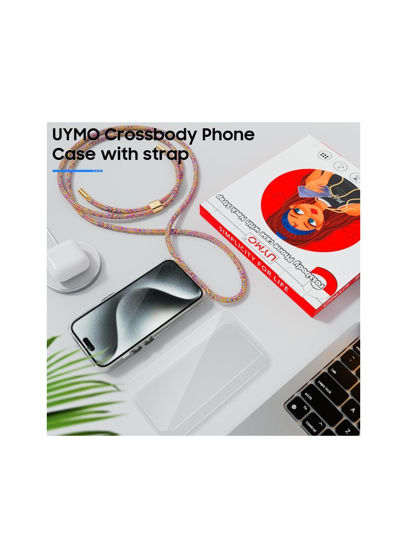 Generic - 1pcs Crossbody Case for iPhone 15 Pro Max, Crossbody Cover with Neck Cord Strap,Transparent Clear Lanyard Case - Image 1
