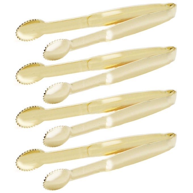 MINI APPETIZER TONGS 534 INCH SMALL SERVING TONGS SET OF 4 GOLD