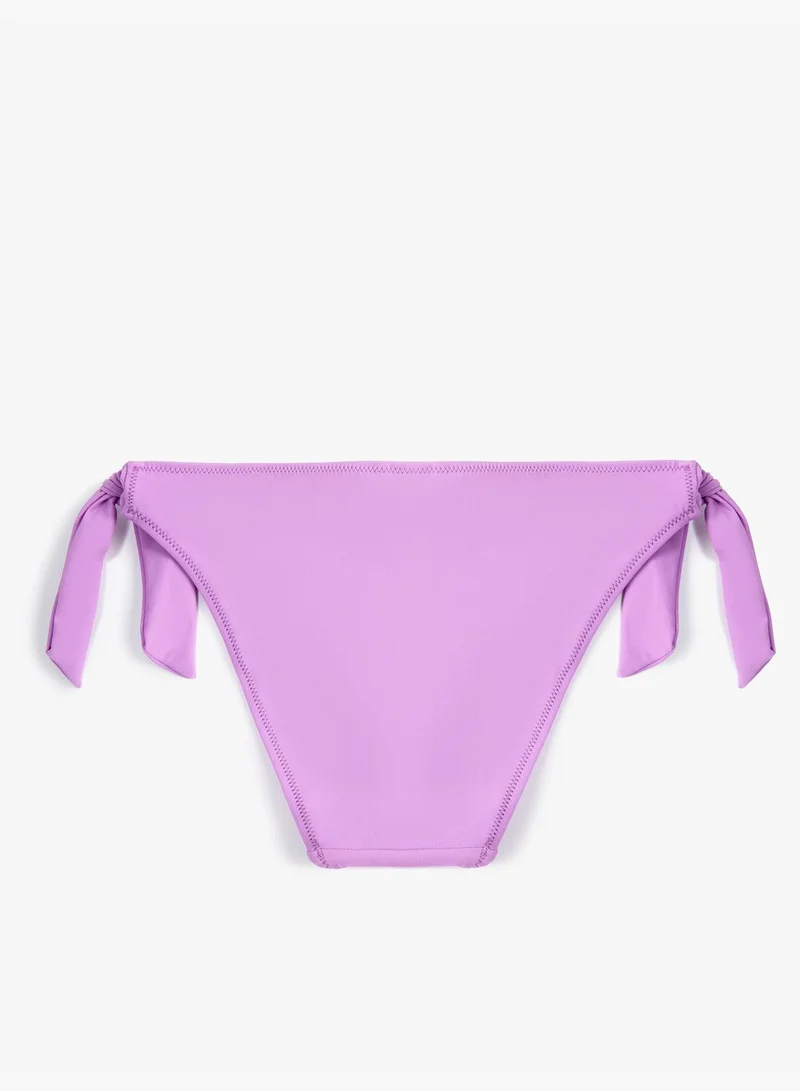 KOTON Basic Tie Side Detail Medium Rise Bikini Bottom