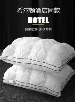 Comfy COMFY SET OF 2 COTTON HOTEL STYLE DOUBLE PIPING PILLOW WITH FIBER FEATHER FILLING  - Image 1