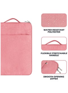 Generic 13.3 Inch Laptop Sleeve Case Compatible with MacBook Pro 14 M1 A2442,13" MacBook Air/Pro,13.3" Chromebook Notebook, Handbag with Handle Front Pocket Briefcase Polyester Waterproof Bag, Pink  - Image 3