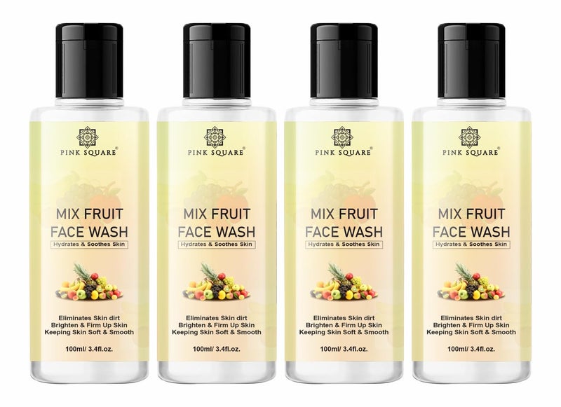 Pink Square Mix Fruit Deep Cleansing Face WashFash Cleanser For Visibly Glowing Skin For All Skin Types Pack of 2 of 200ml - Image 1
