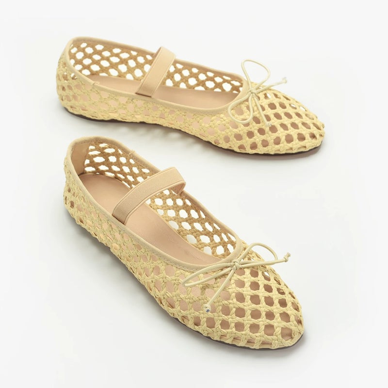 Women's Flat Mary Jane Shoes with Bow - Image 2