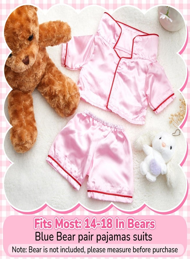 Skicuff 2 Pcs Bear Clothes Outfit Fit Most 12-16 Inch Stuffed Clothing Cute Plush Doll Clothes Plushy Bear Pajamas for Stuffed Make Your Own Plush Bears(Solid Style,Pink) - Image 5