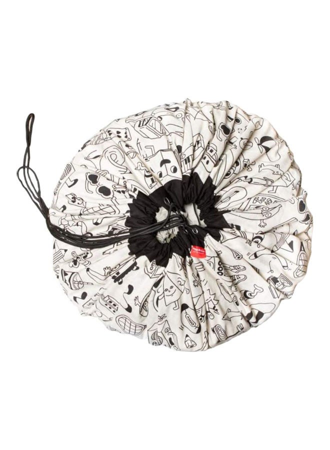 NIBEMINENT Portable Kids Toy Graffiti Storage Bag White/Black - Image 1