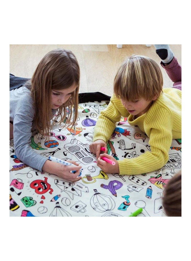 NIBEMINENT Portable Kids Toy Graffiti Storage Bag White/Black - Image 4