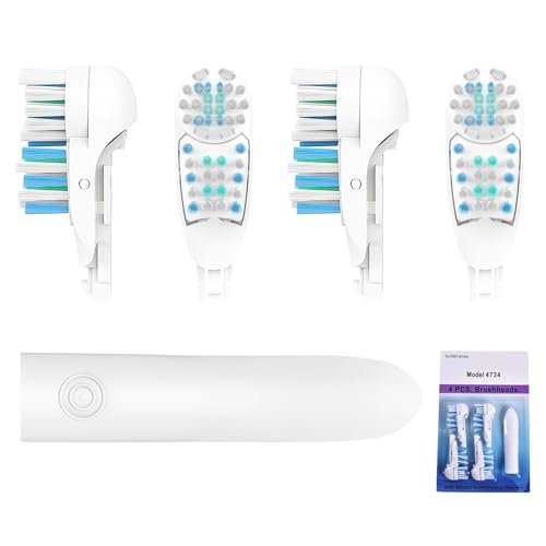 EBIEFLY 4X Spin Sensitive Toothbrush Dual Clean Cross Replacements Attachments Brush Heads Refill Accessories Compatible with Oral B 4732 3733 4734 Rotating Power Toothbrush Heads & Crisscross Bristles - Image 1
