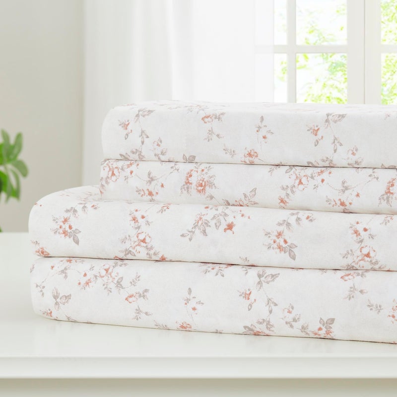 Modern Threads Silky Soft Microfiber and Wrinkle Free Sheets - Luxurious Microfiber Bed Sheets Includes Flat Sheet, Fitted Sheet with Deep Pockets, & Pillowcases Kashmir Rose Clay, Queen - Image 1