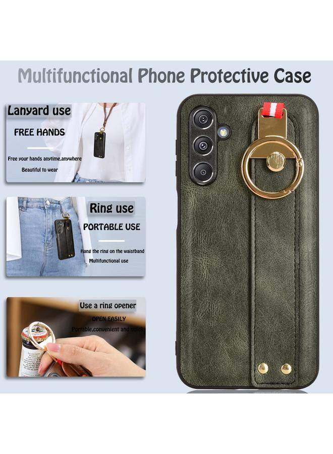 S-TOP Case For Samsung Galaxy M34 5G Wristband Leather Back Phone Case - Image 5
