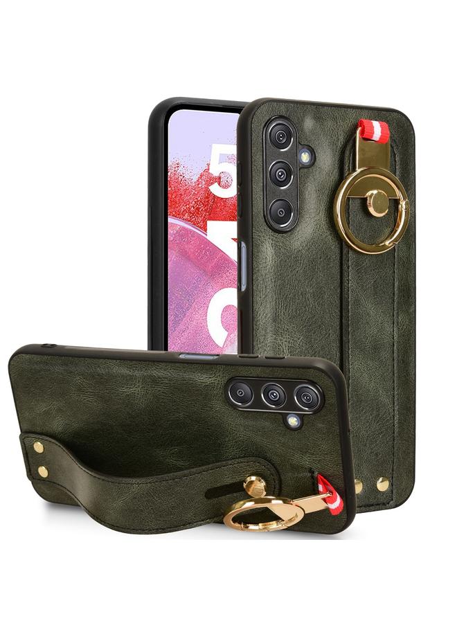 S-TOP Case For Samsung Galaxy M34 5G Wristband Leather Back Phone Case - Image 1
