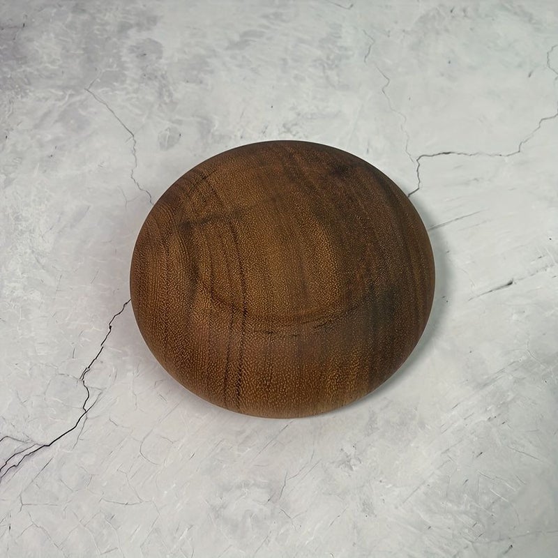 Rosewood Japanese Solid Wood Large Bowl 5.51in Circular Salad Dish - Image 5
