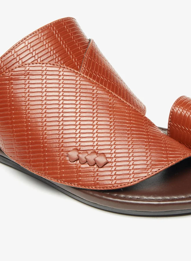 LBL by Shoexpress Men Textured Slip-On Arabic Sandals with Toe Loop