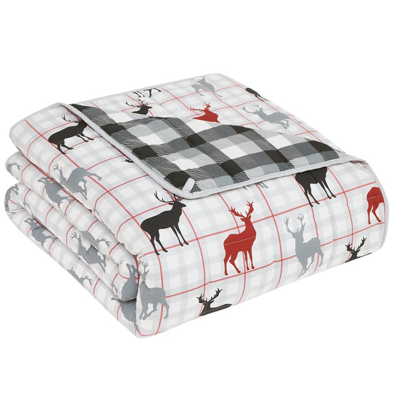 CuteKing Weighted Blanket - Weighted Blanket with Premium Glass Beads - Breathable Heavy Blanket for Comfort Sleep - Thick Blanket All Season(10lbs, 40"x60", Deer) - Image 1