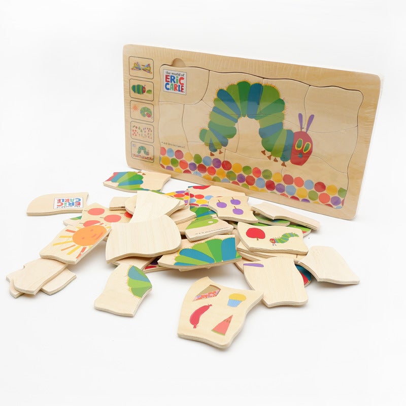 Export Hungry Caterpillar Wooden Multi-Layer Puzzle Hand Panel Growth Inlaid Children'S Puzzle Board - Image 4