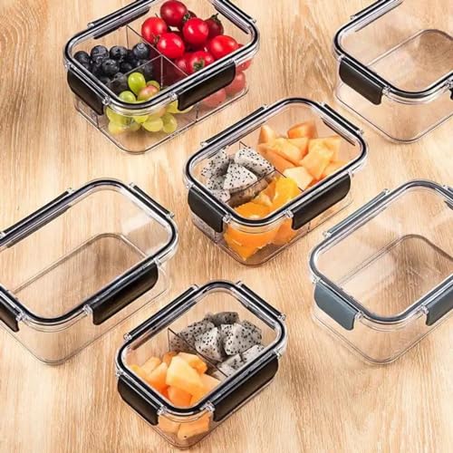 TASMAX Airtight leakproof storage box for kitchen air tight containers for storage boxes for fridge storage boxes for vegetables Durable Odor-Free and Stackable Set of 3 1200ML x1, 800ML x1, 300ML x1 - Image 2