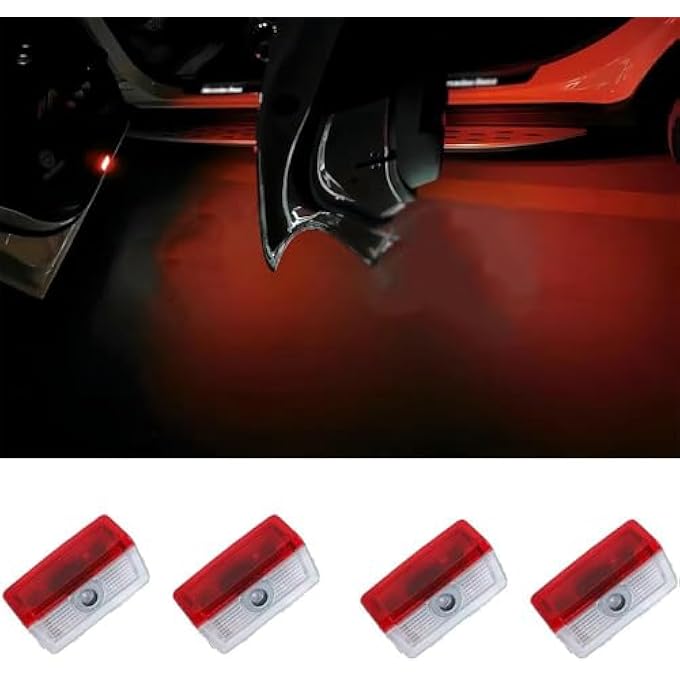 KASTWAVE Led Car Door Logo Light Courtesy Projector Laser Welcome Lights Ghost Shadow Logo Light Accessories No Need Wire The Replacement Compatible For A C E Glc Gls Series Class 4 Pack - Image 1