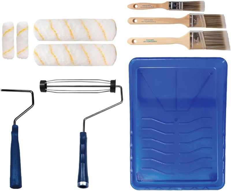 Pro-Grade Paint Roller Kit, Brush & Roller,10 Piece Set, Wall Painting Naps for Professionals & Homeowners - All Paints & Stains, Washable, Reusable, Easy to Clean, Superior Absorbency. - Image 1