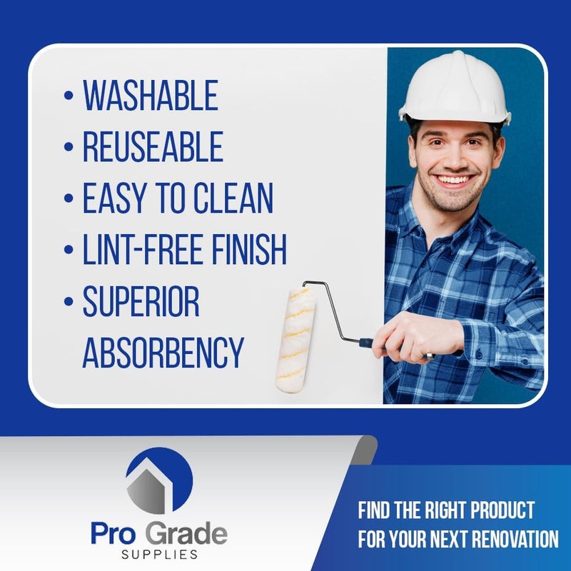 Pro-Grade Paint Roller Kit, Brush & Roller,10 Piece Set, Wall Painting Naps for Professionals & Homeowners - All Paints & Stains, Washable, Reusable, Easy to Clean, Superior Absorbency. - Image 5