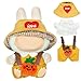 CHICHO 17cm Design Clothes for Labubu Doll Kawaii Chic Style Set for 17cm Dolls Cute Doll Outfit with Accessories White Shirt Yellow Pumpkin Romper Heart Shaped Yellow Hat Clothes Only - Image 3