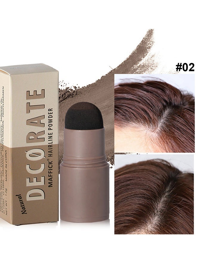 maffick Hairline Powder , Repair Stick, Natural Brown Shade Hairline Powder,Shadow Sponge Pen Waterproof Hair Root Concealer For Thinning Hair Root Touch-Up #02 - Image 1